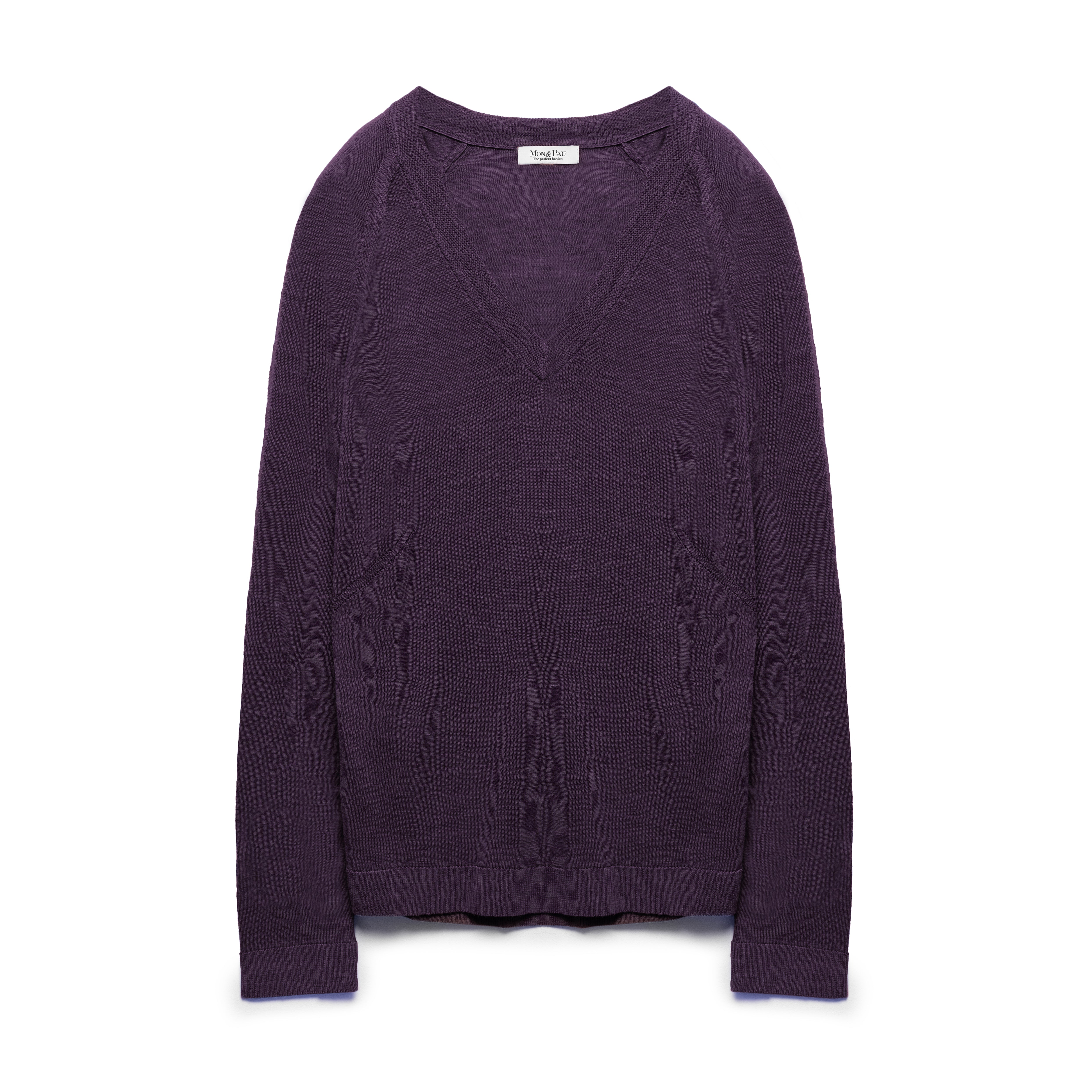 Long Sleeve V-Neck Lavender T-Shirt