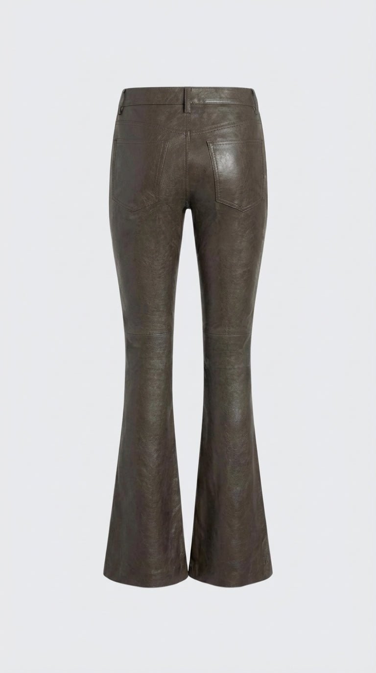 FLARE PANT SHADOW SAND LEATHER
