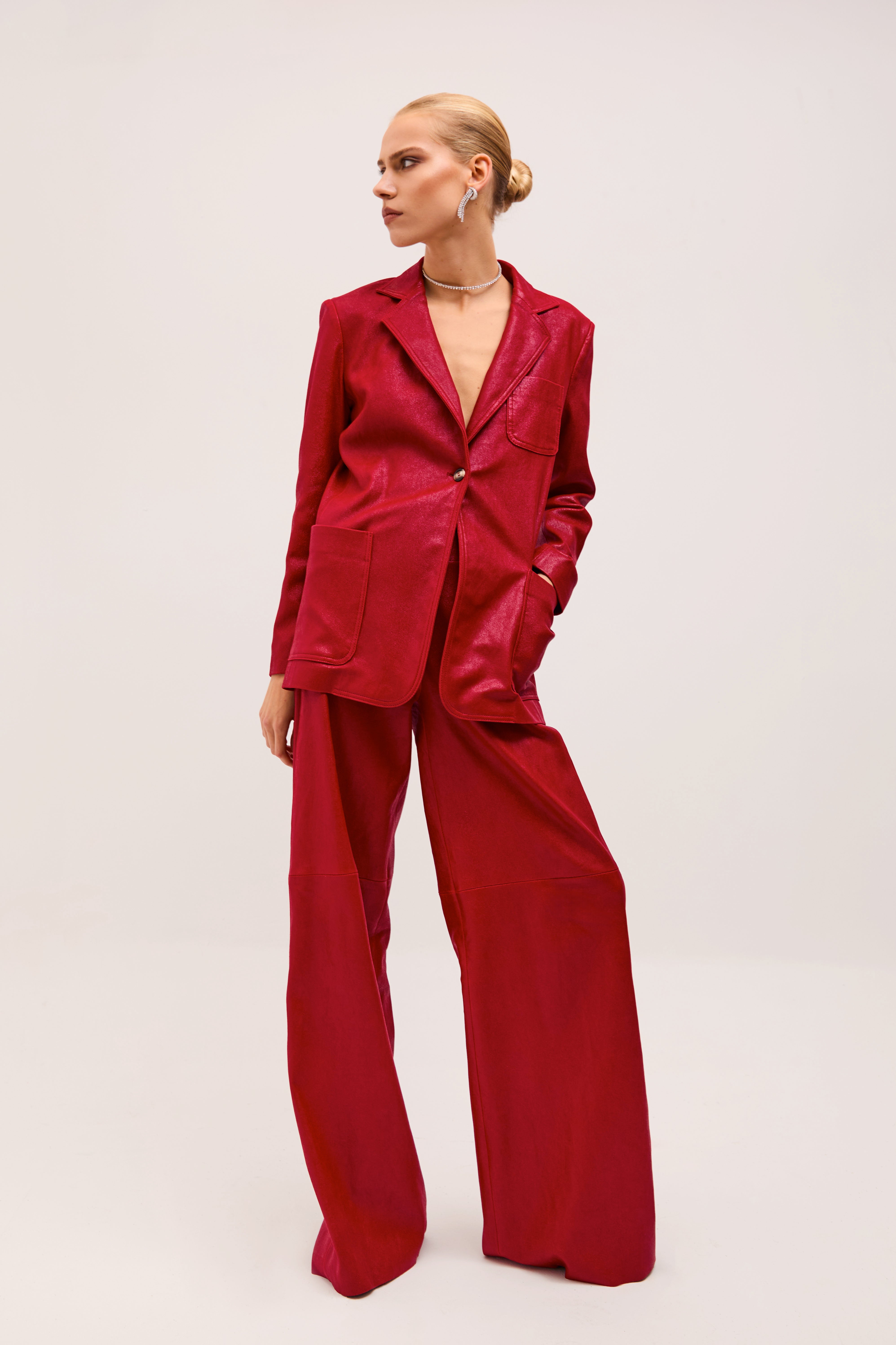 GABRIELLE RED SHINE LEATHER