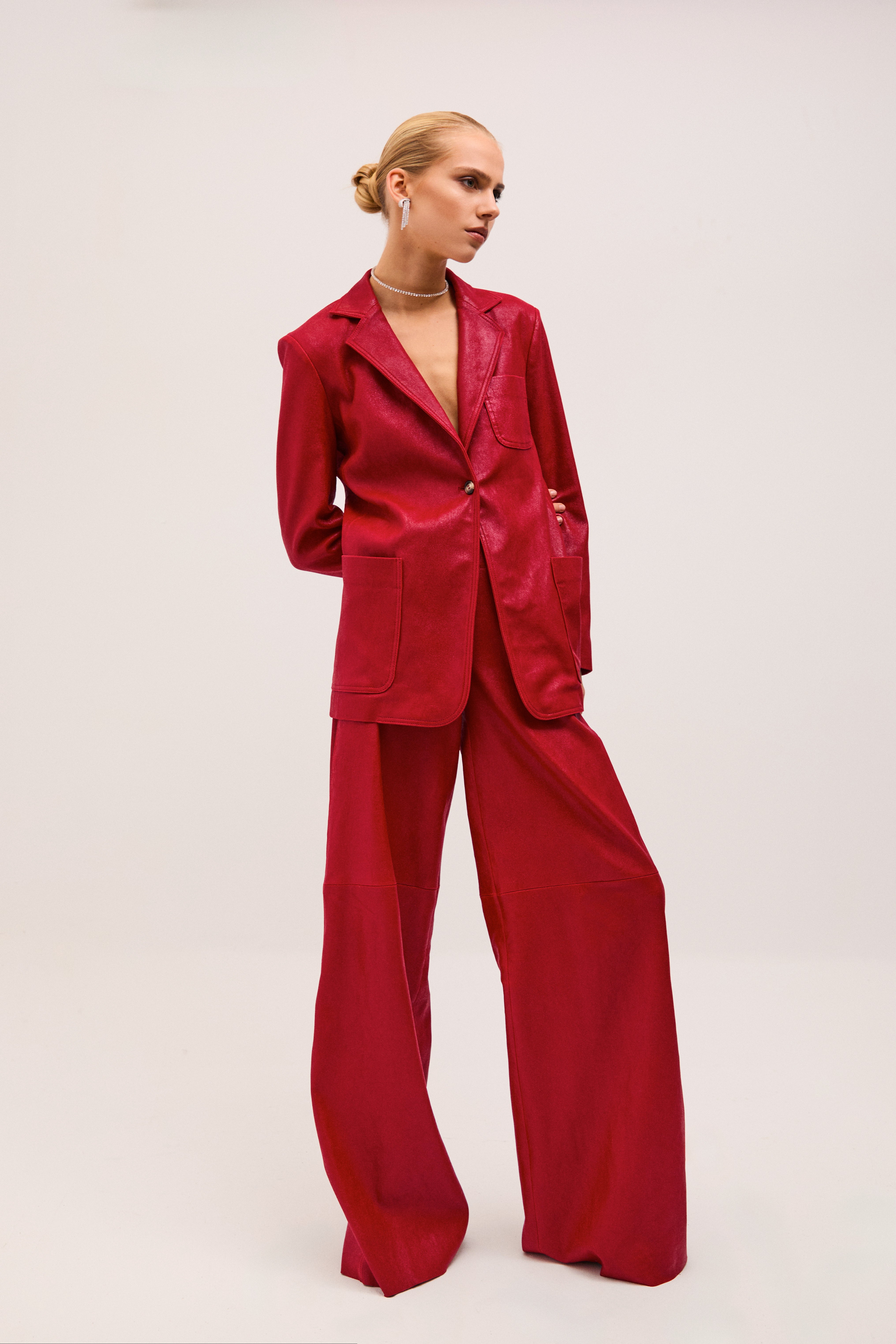 GABRIELLE RED SHINE LEATHER