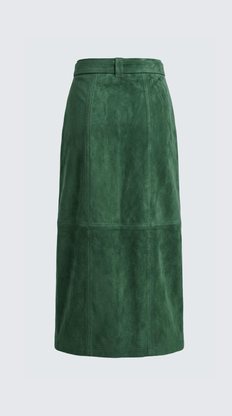 PAREO SKIRT PEACOCK GREEN SUEDE