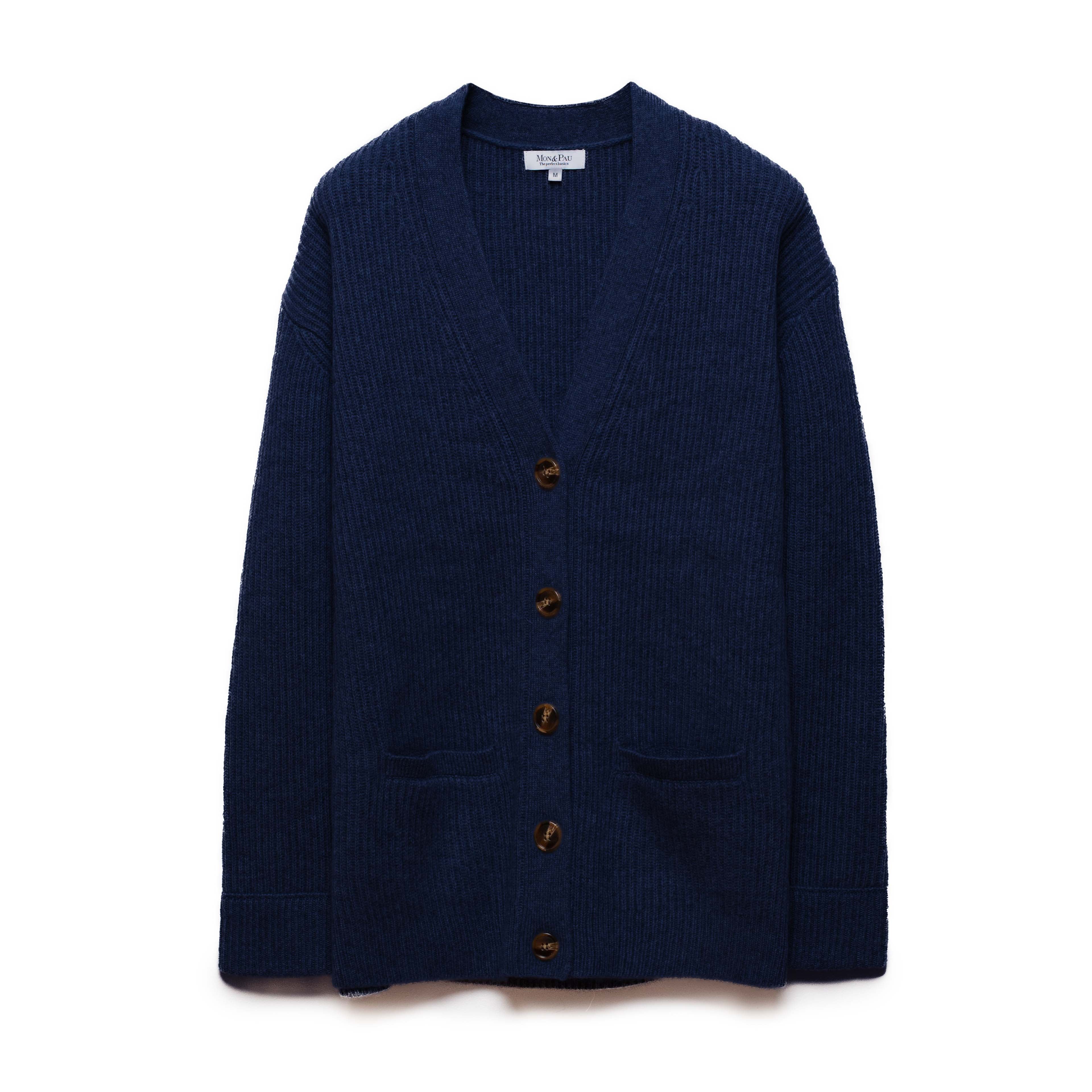 Navy Cardigan Cashmere and Wool