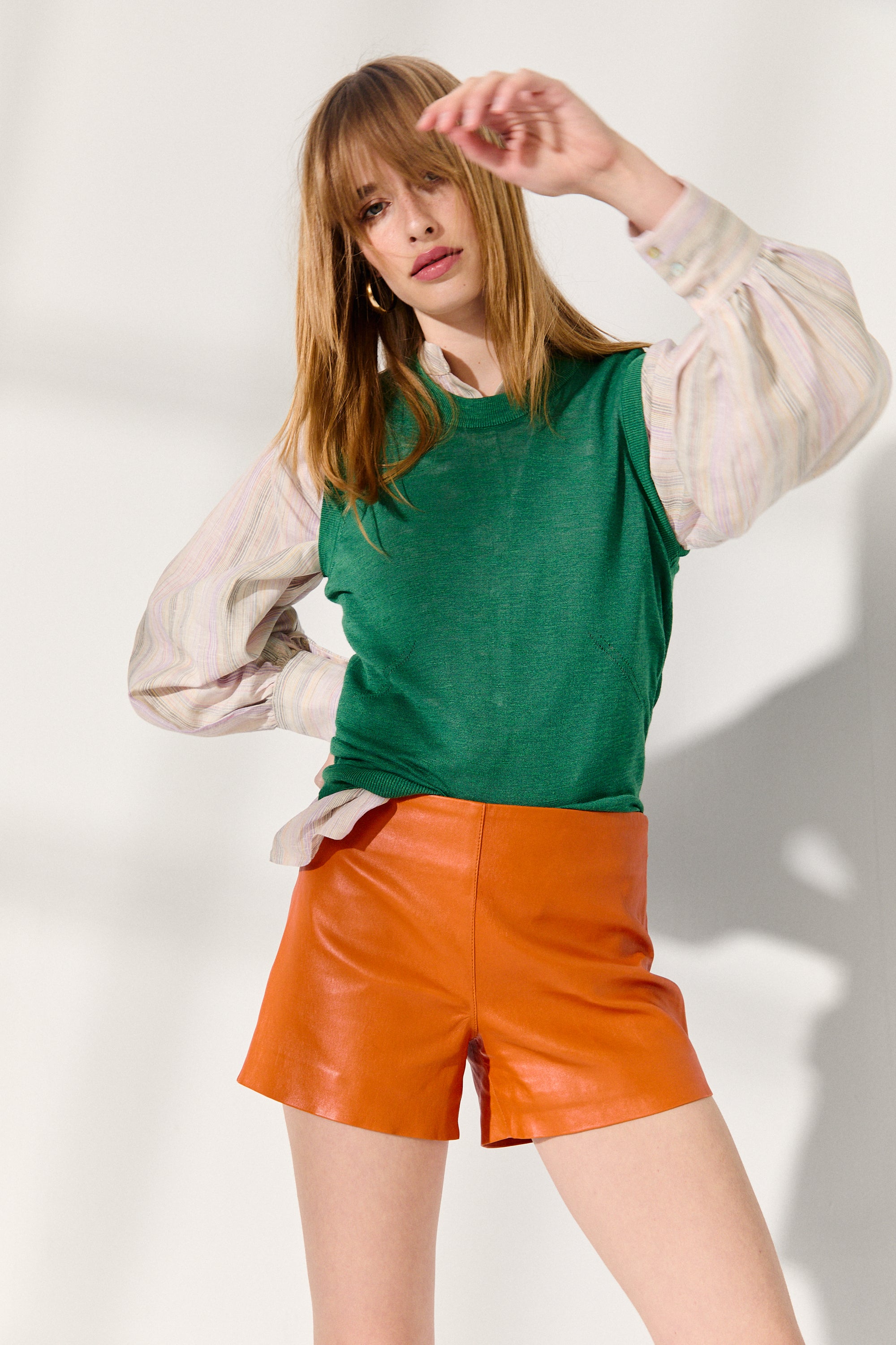 SLEEVELESS T-SHIRT PEACOCK GREEN