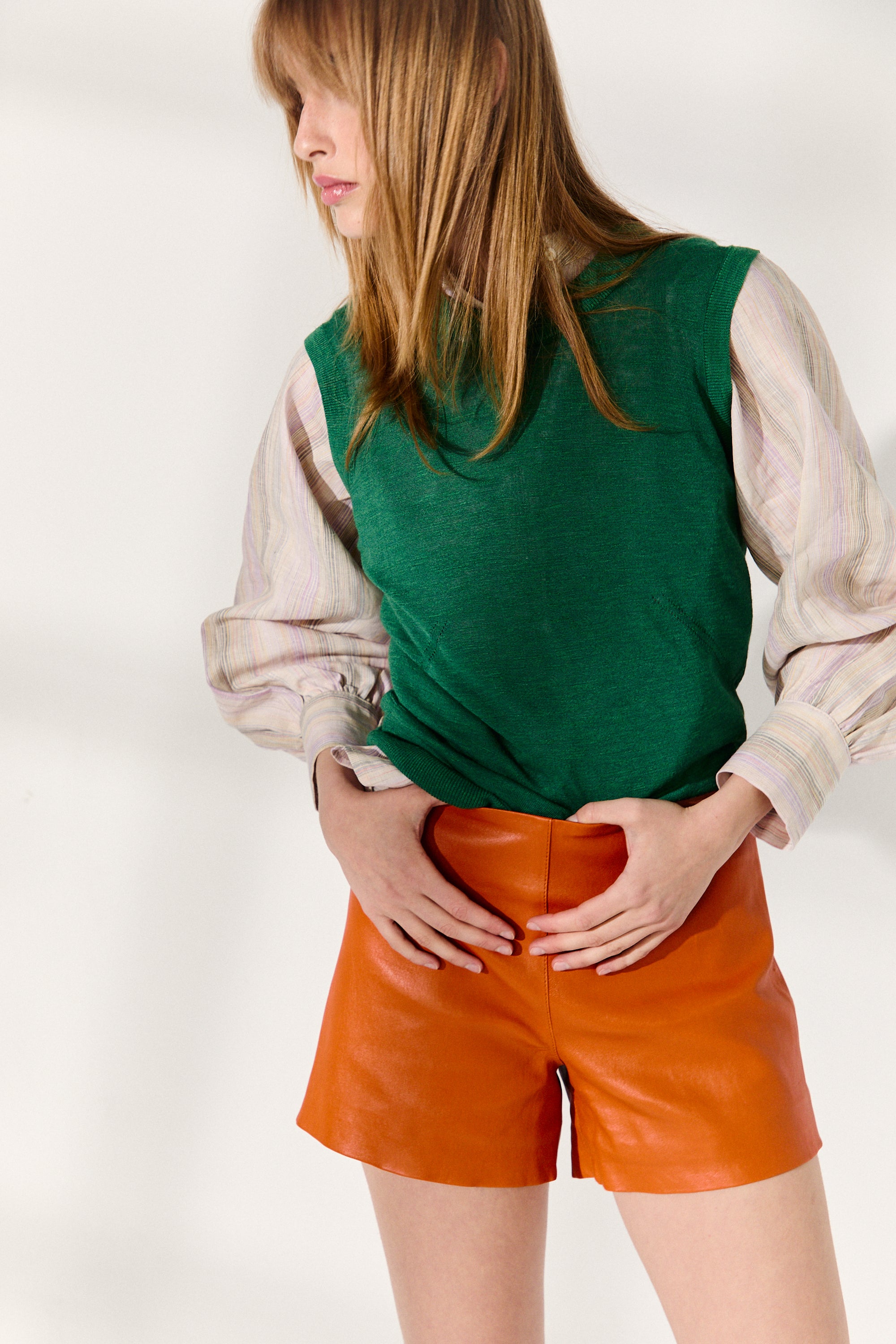 SLEEVELESS T-SHIRT PEACOCK GREEN