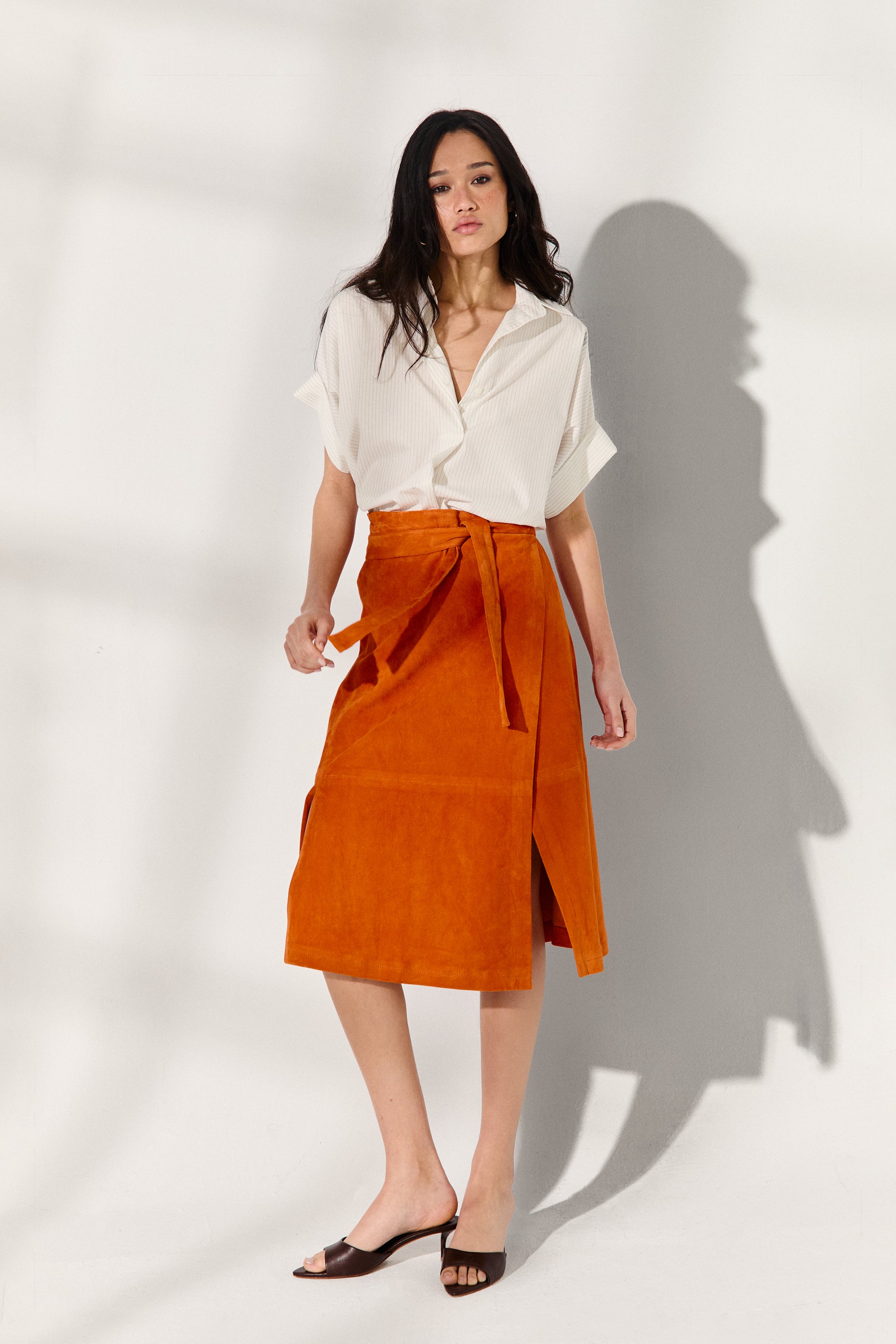 PAREO SKIRT SUN ORANGE SUEDE