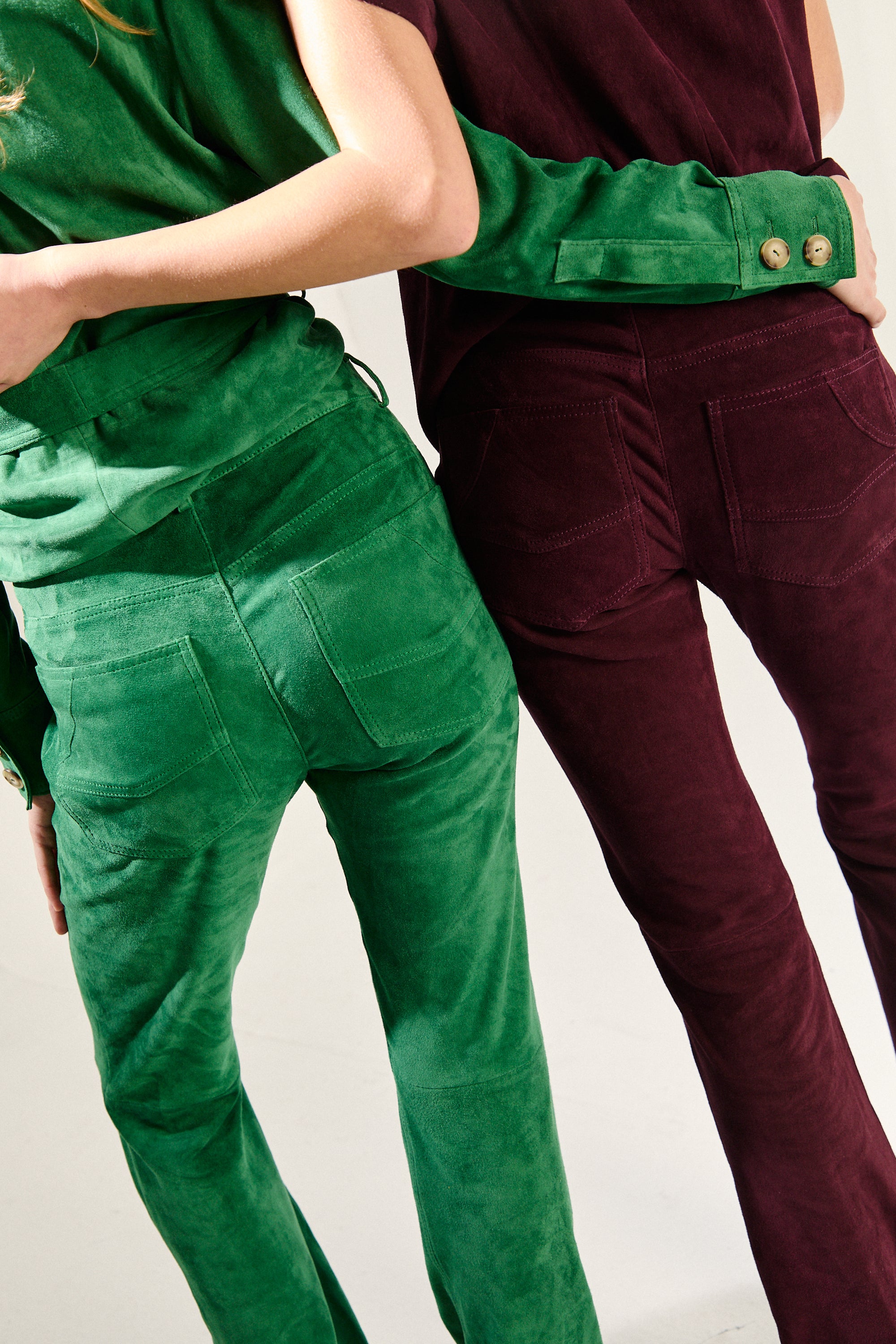 CLASSIC5 PANT PEACOCK GREEN SUEDE