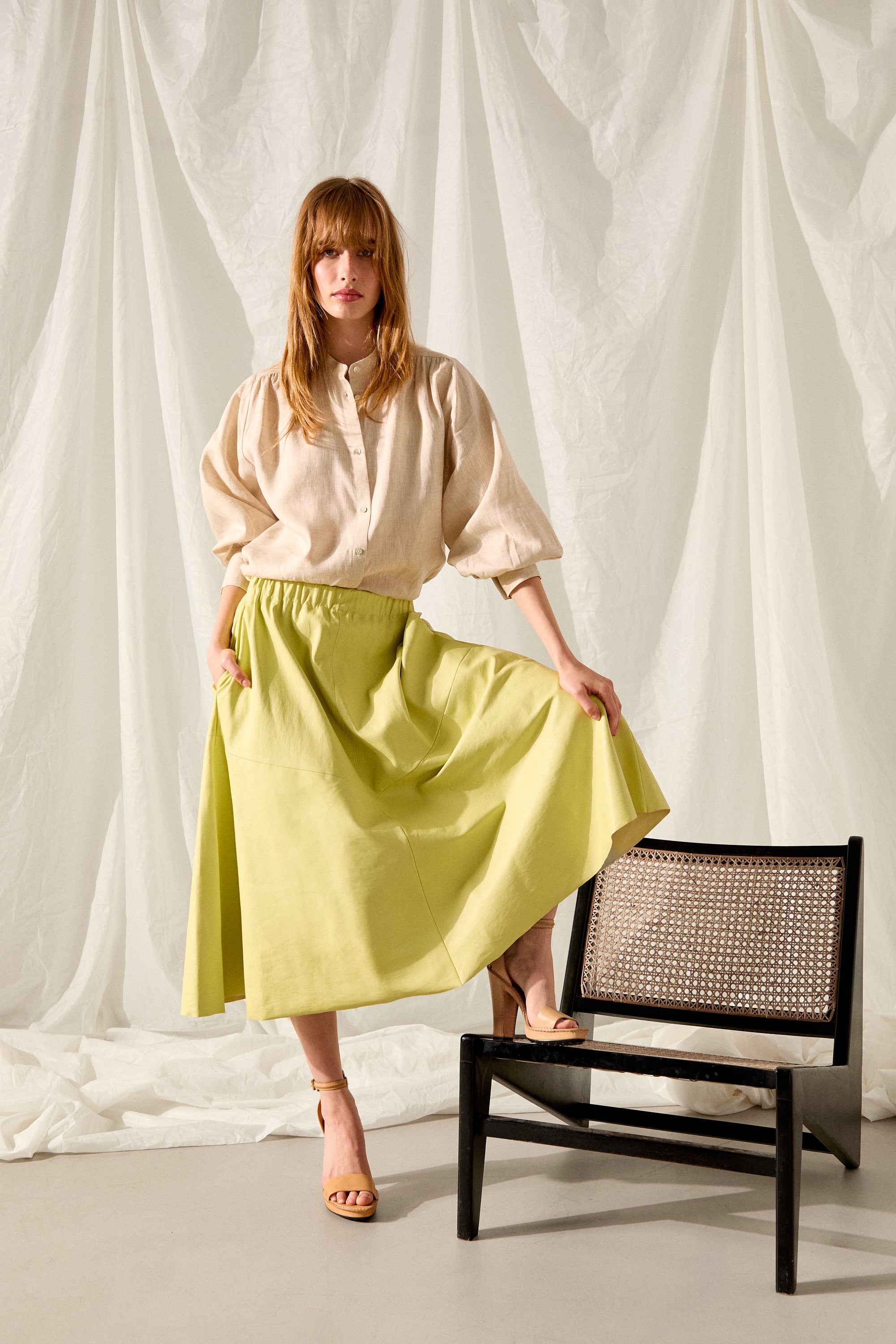 RAQUEL SKIRT LEMONADE LEATHER