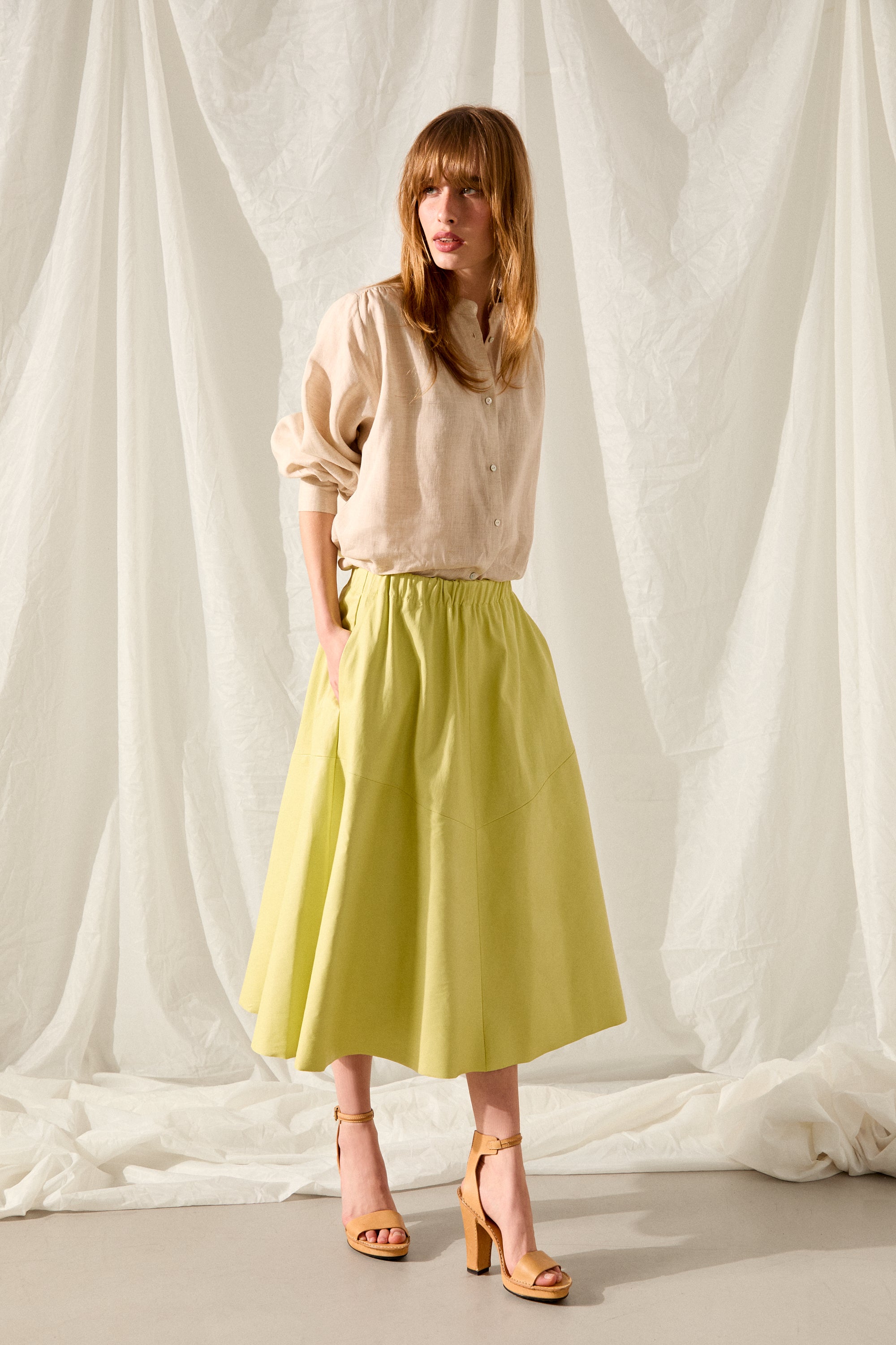 RAQUEL SKIRT LEMONADE LEATHER