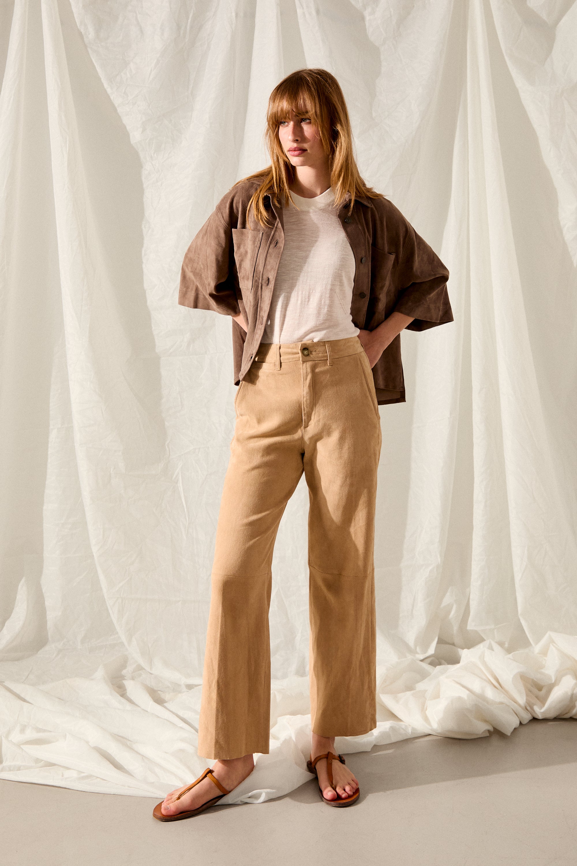 LAUREN PANT PEANUT BUTTER SUEDE
