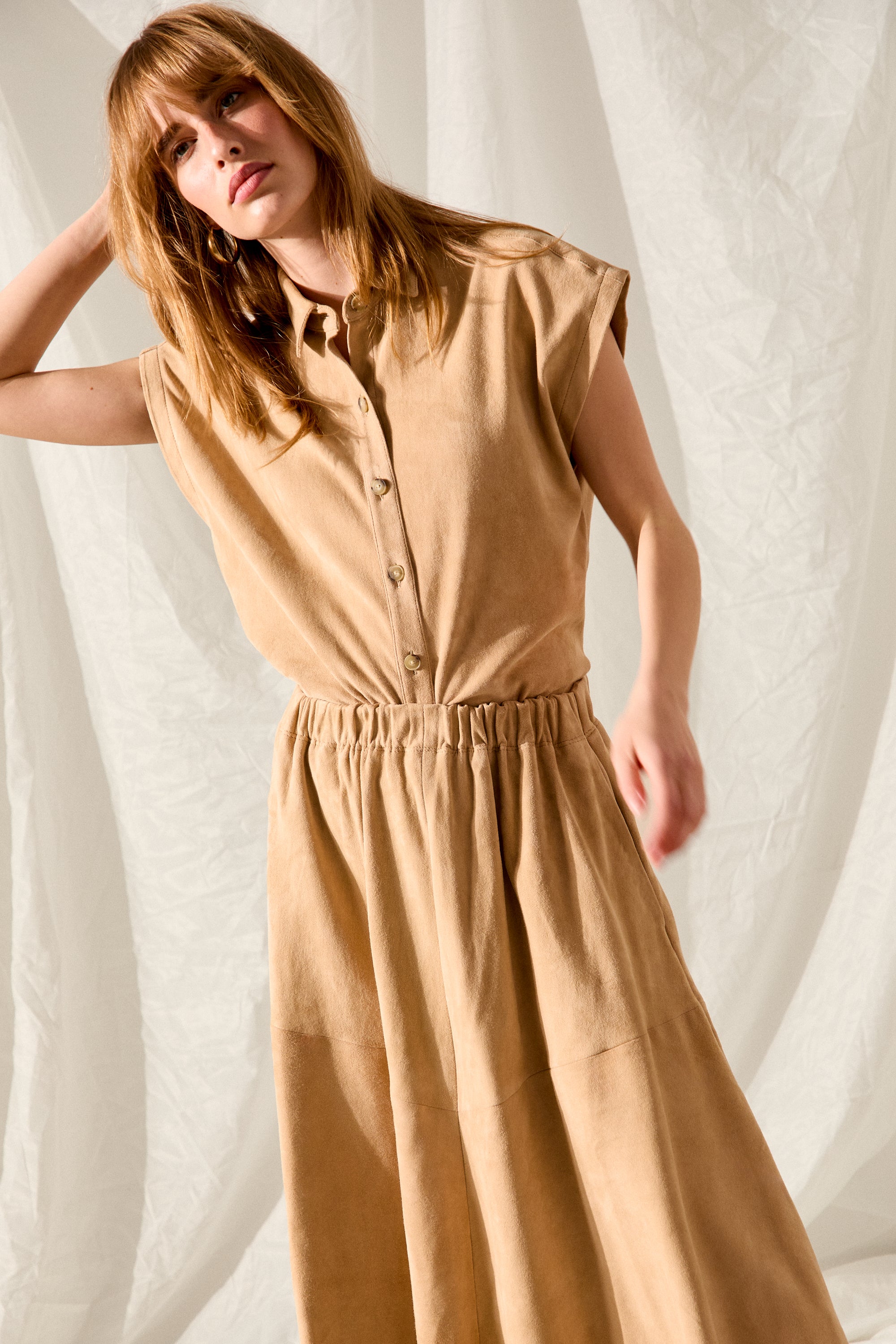 RAQUEL SKIRT PEANUT BUTTER SUEDE