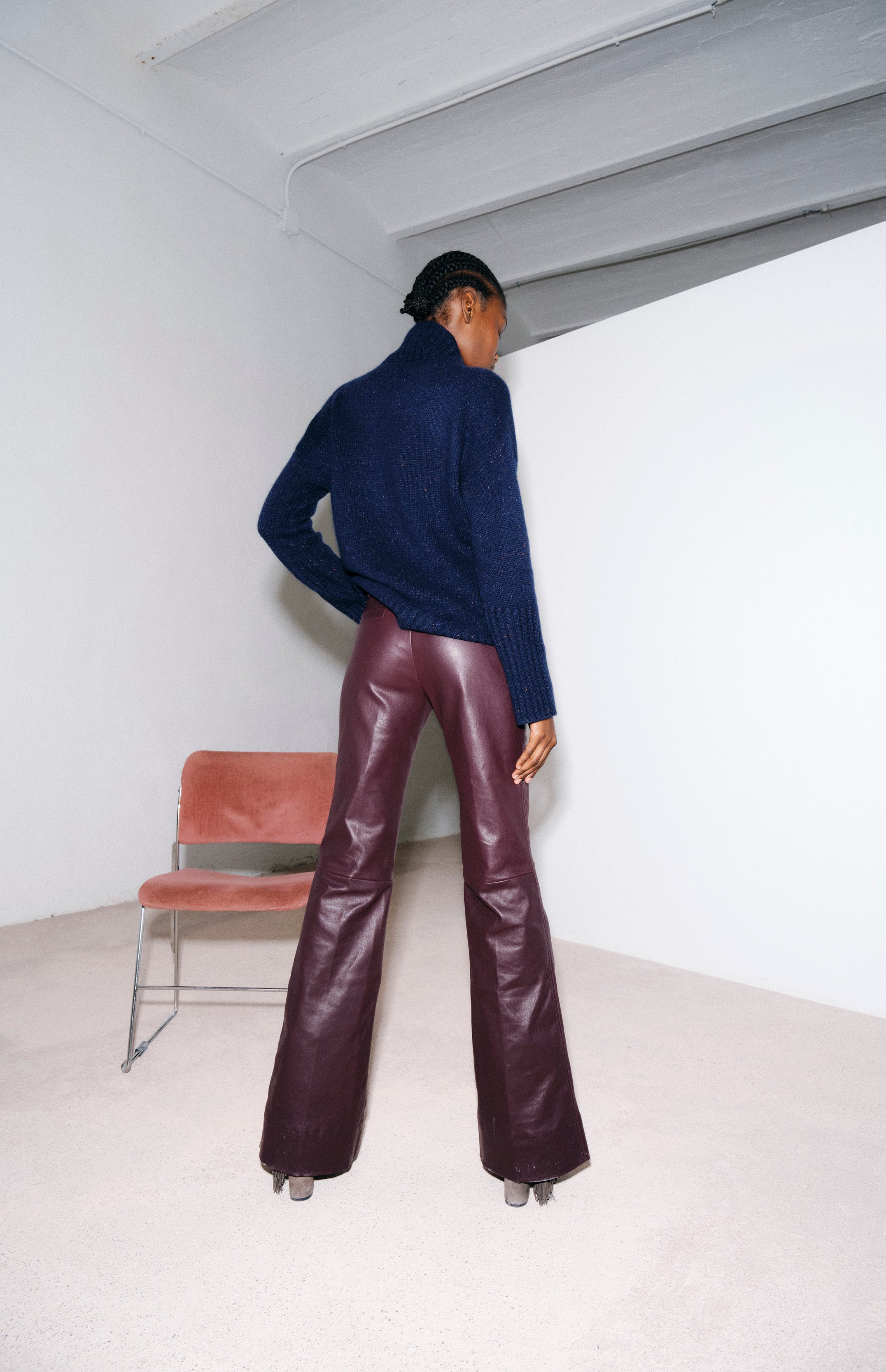 Federica Pant Black Cherry Plongé