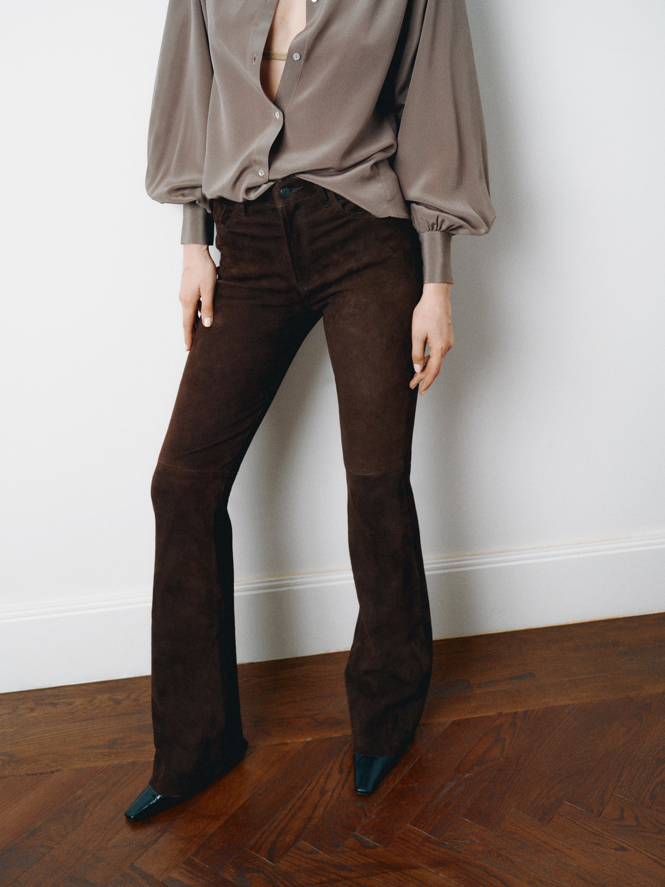 FLARE PANT DARK CHOCO
