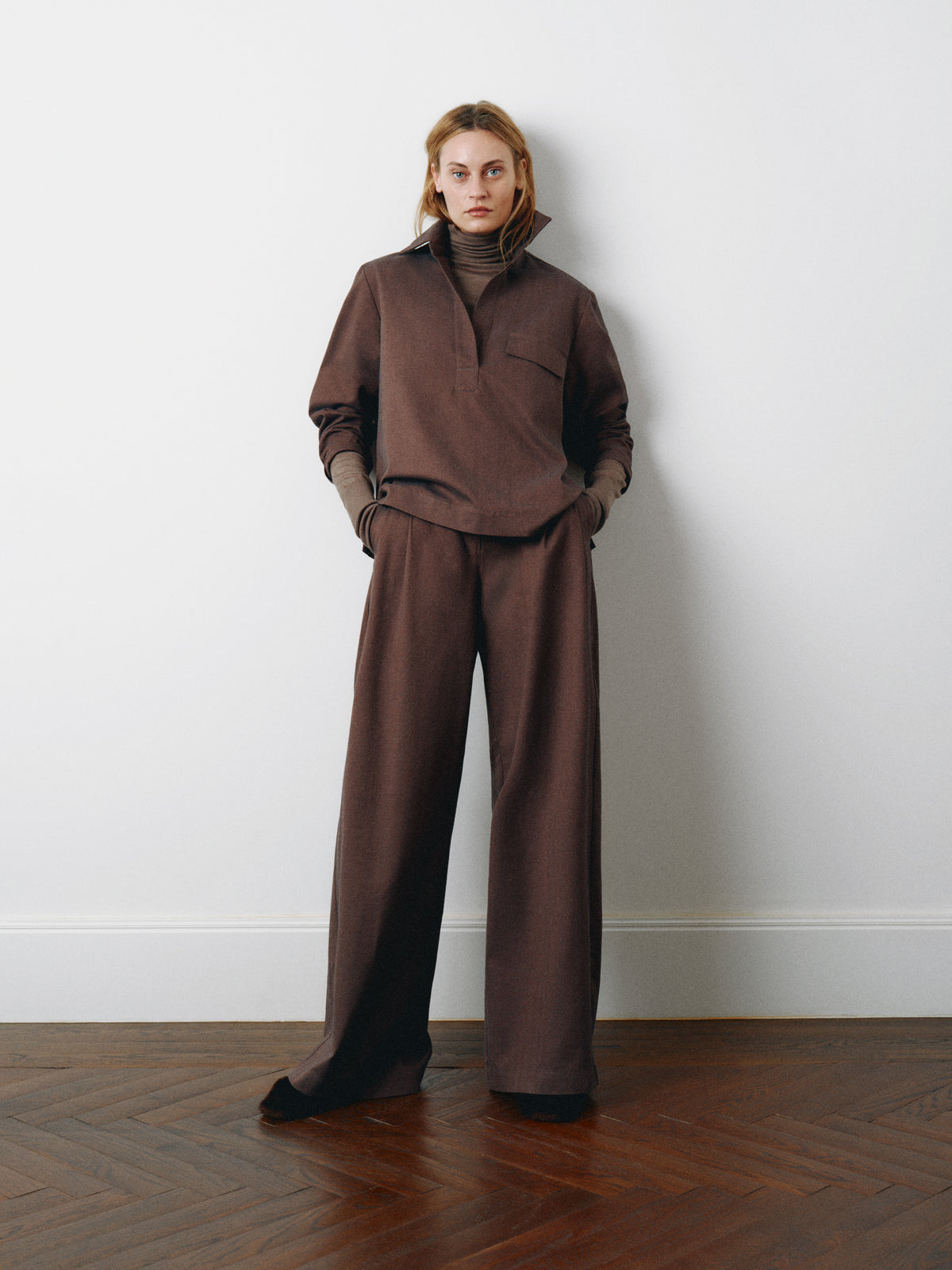 SAM COTTON CASHMERE SHIRT DARK CHOCO