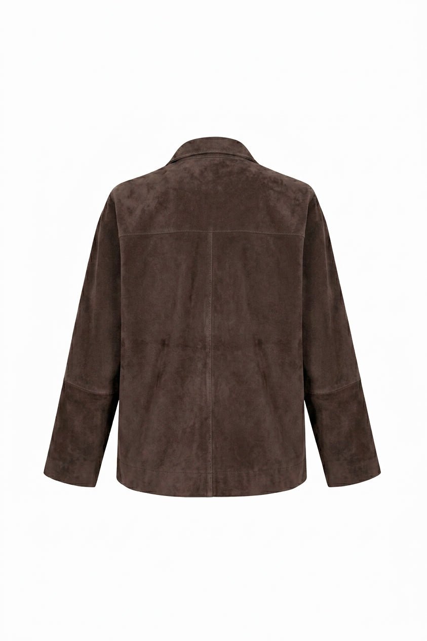 SAM SUEDE SHIRT DARK CHOCO