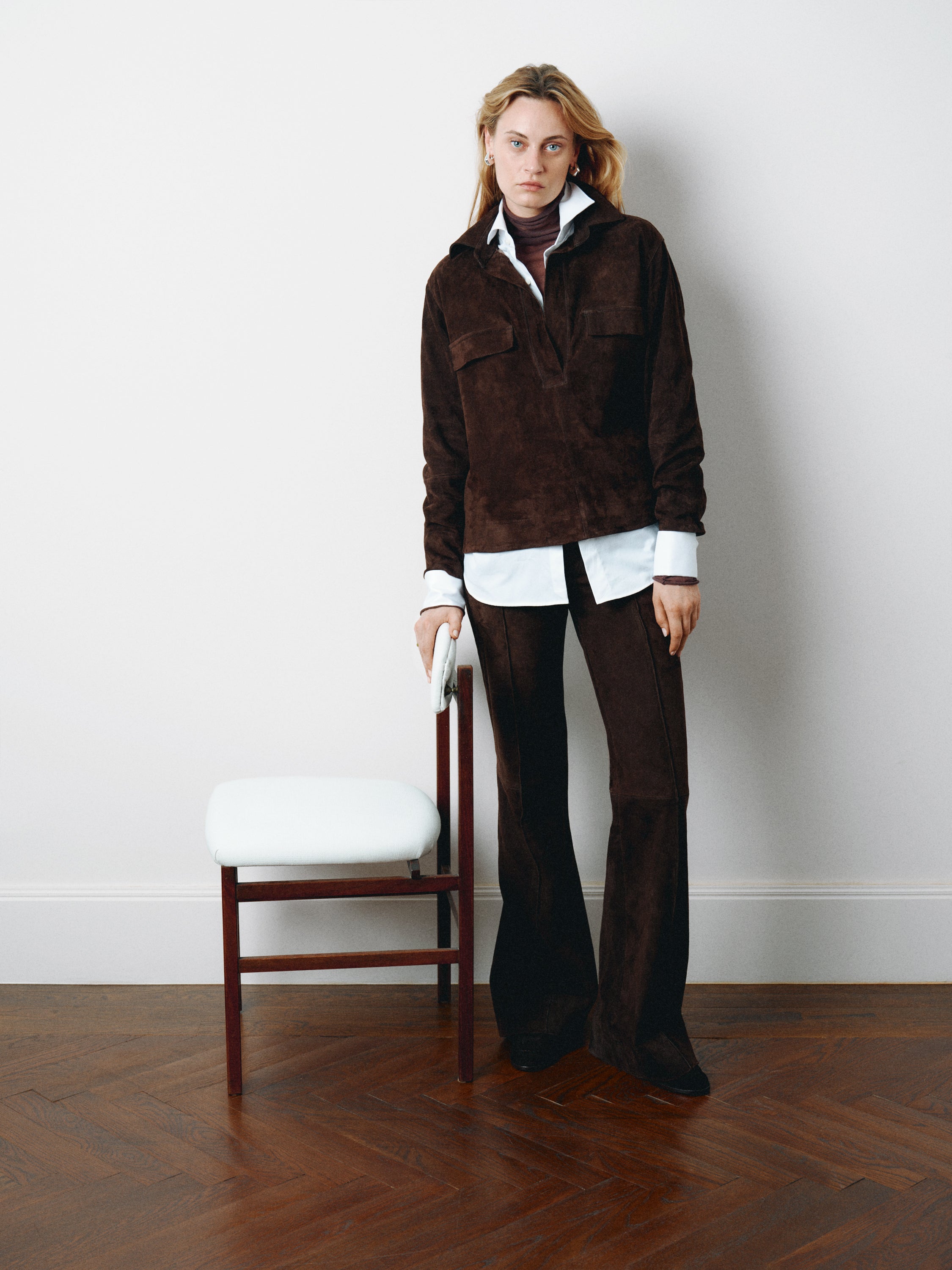 SAM SUEDE SHIRT DARK CHOCO