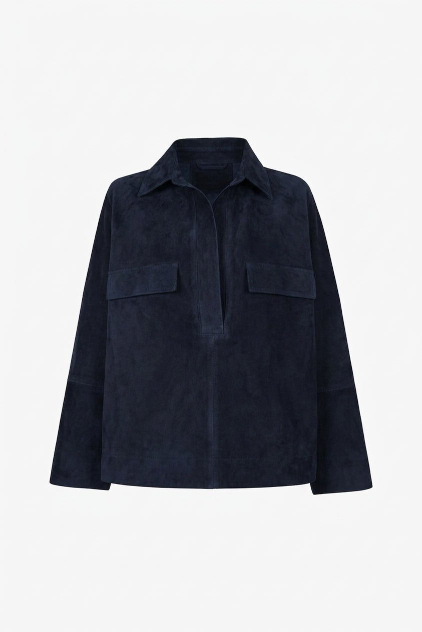SAM SUEDE SHIRT NAVY