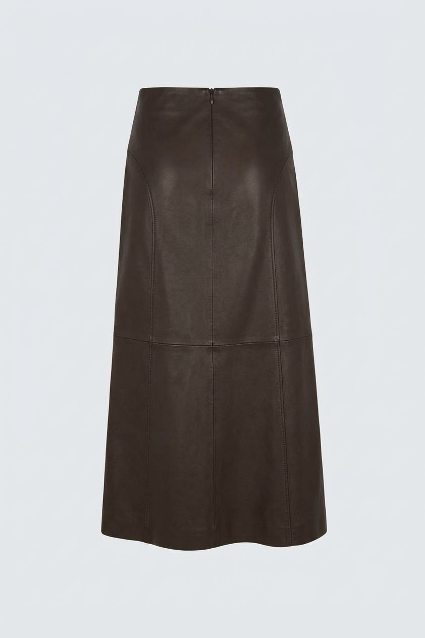 BEGO SKIRT DARK CHOCO LEATHER