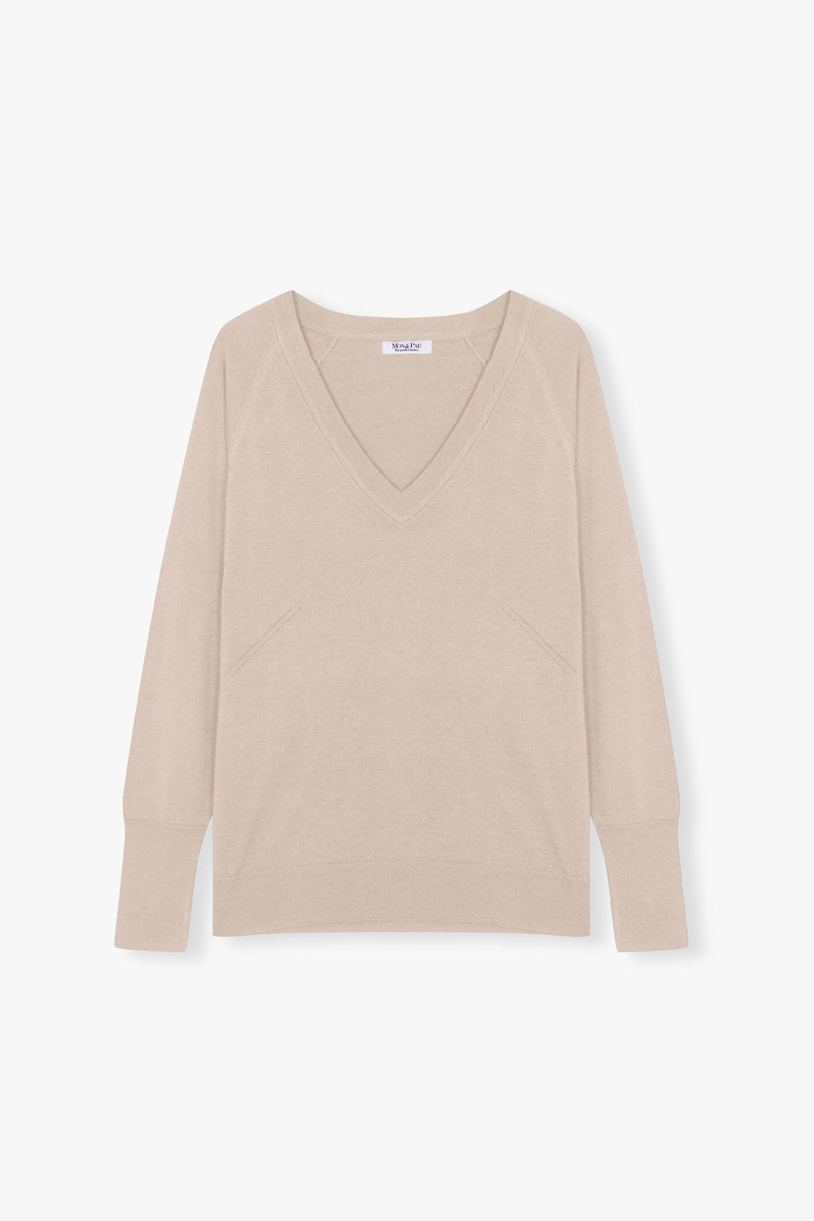 V NECK SWEATER BONE