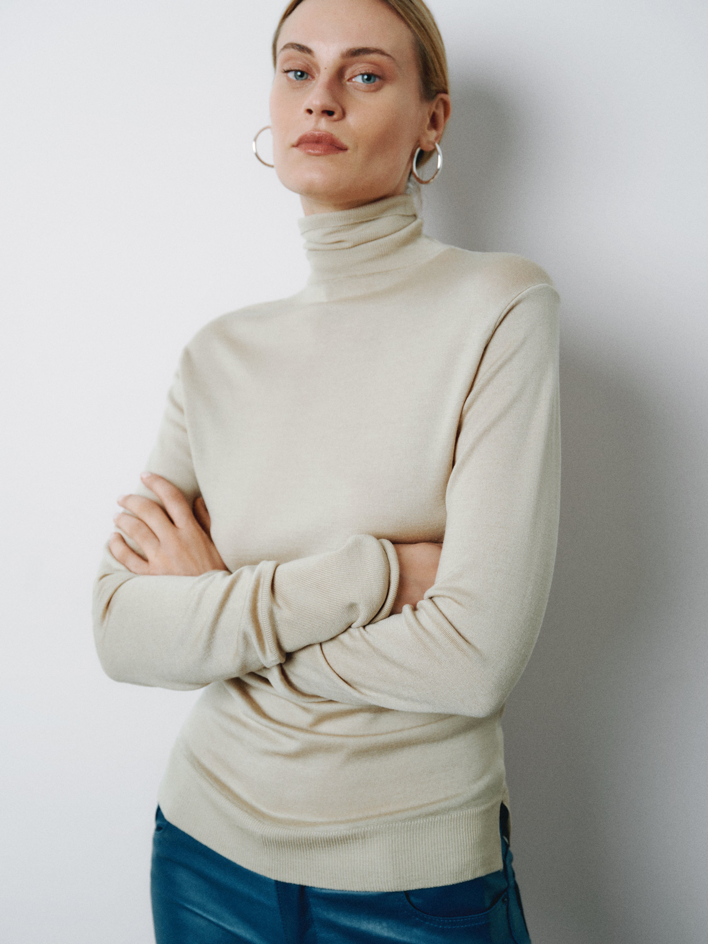 TURTLE NECK SWEATER BONE