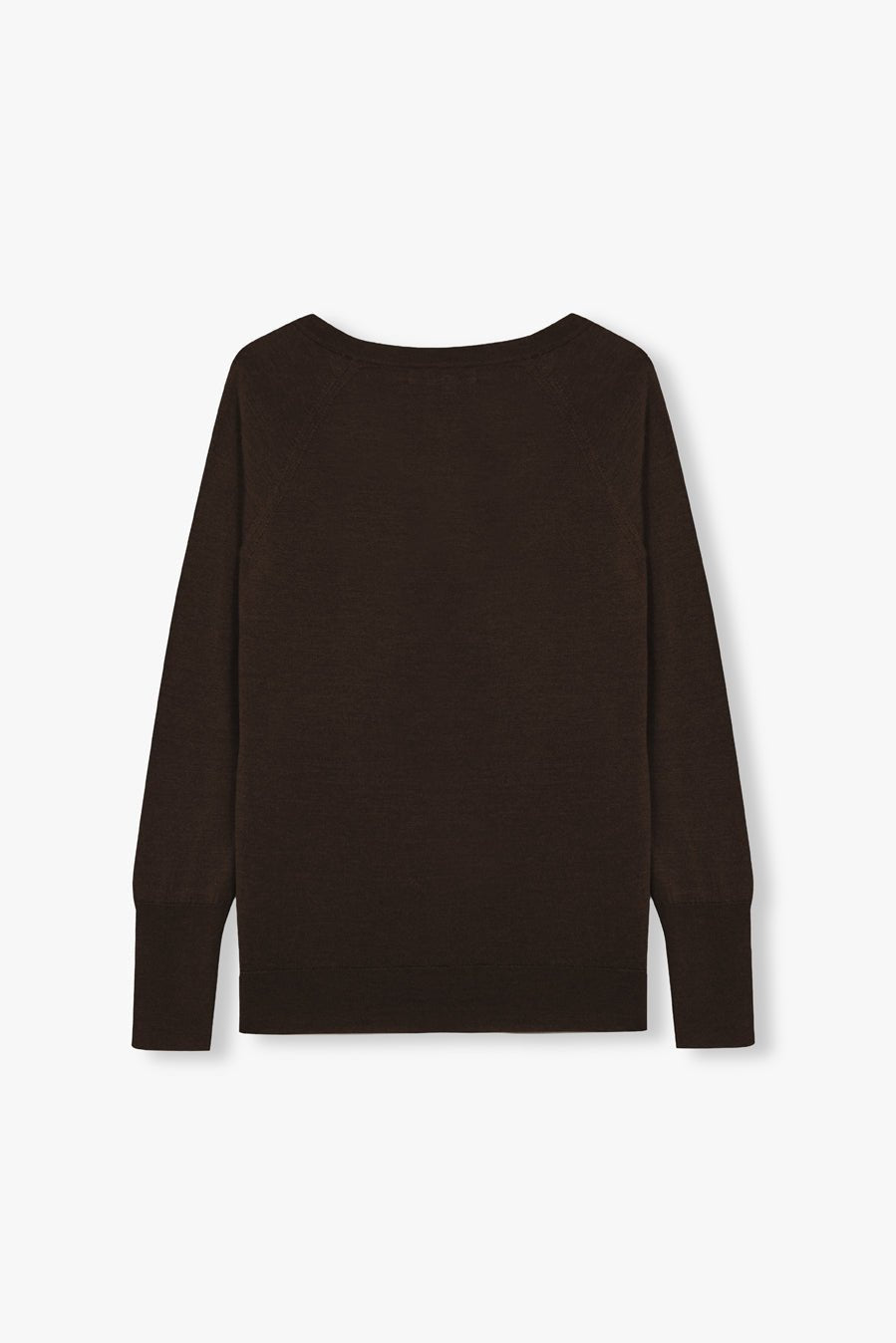 V NECK SWEATER DARK CHOCO