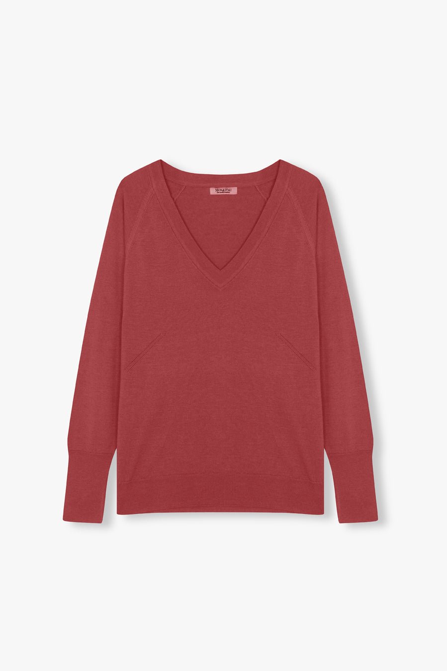 V NECK SWEATER RUBY