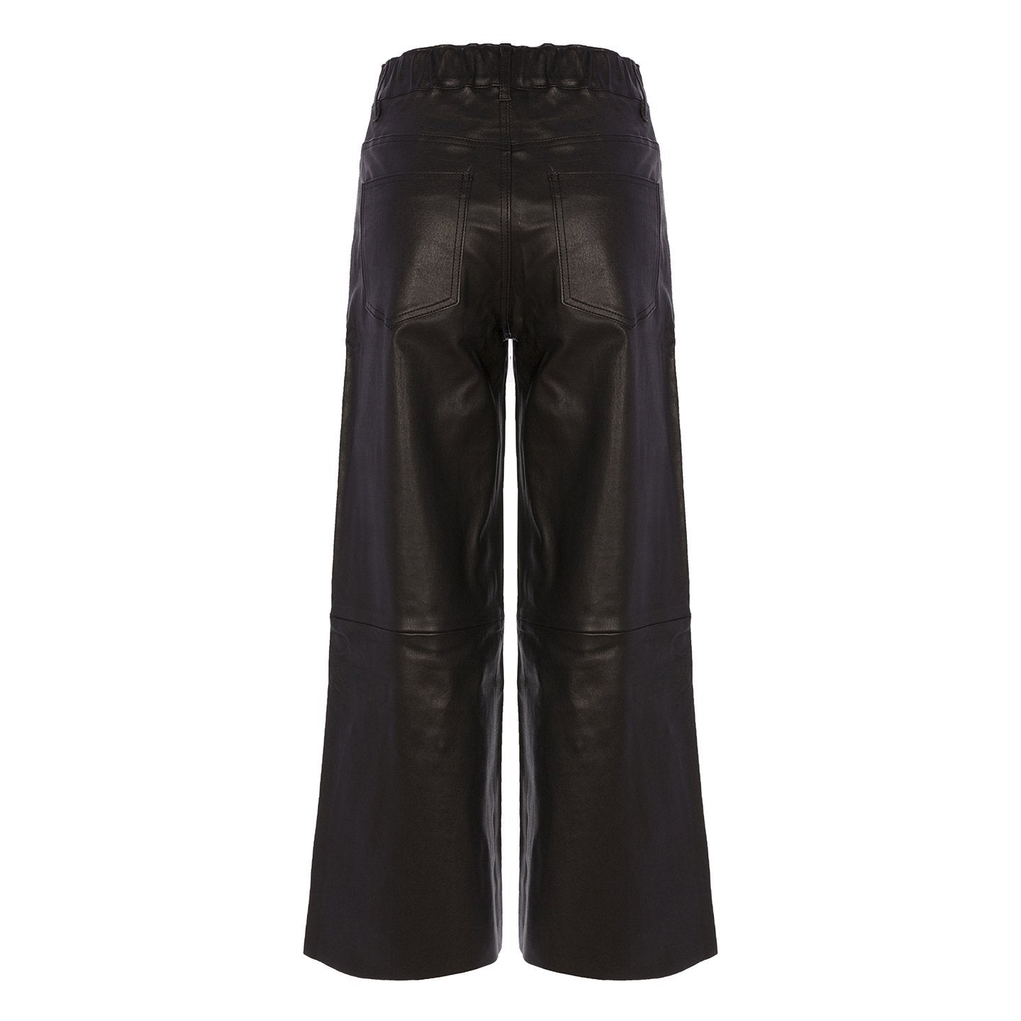 Black wide leg leather pant by Mon&Pau