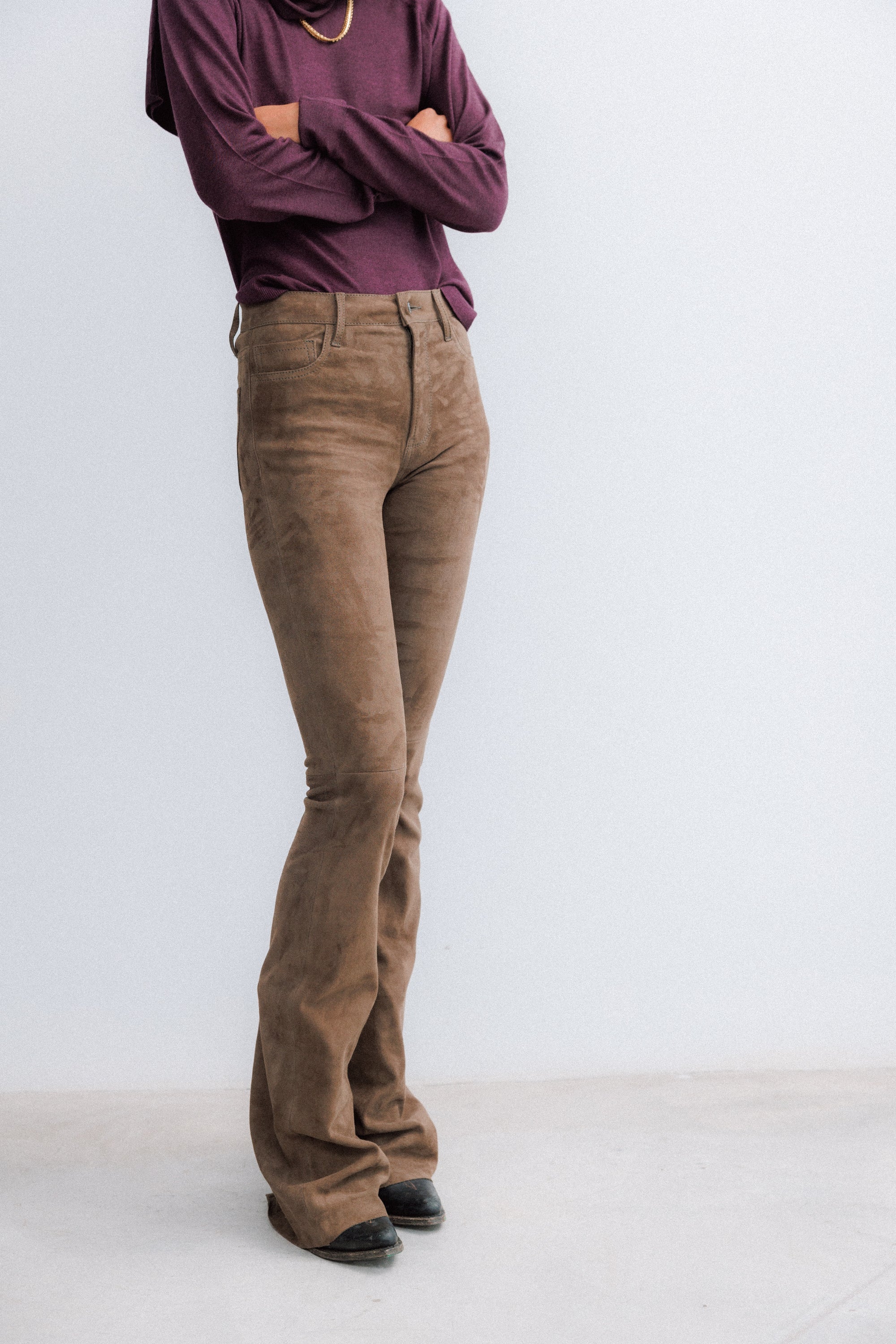 high-waist flare pants monandpau
