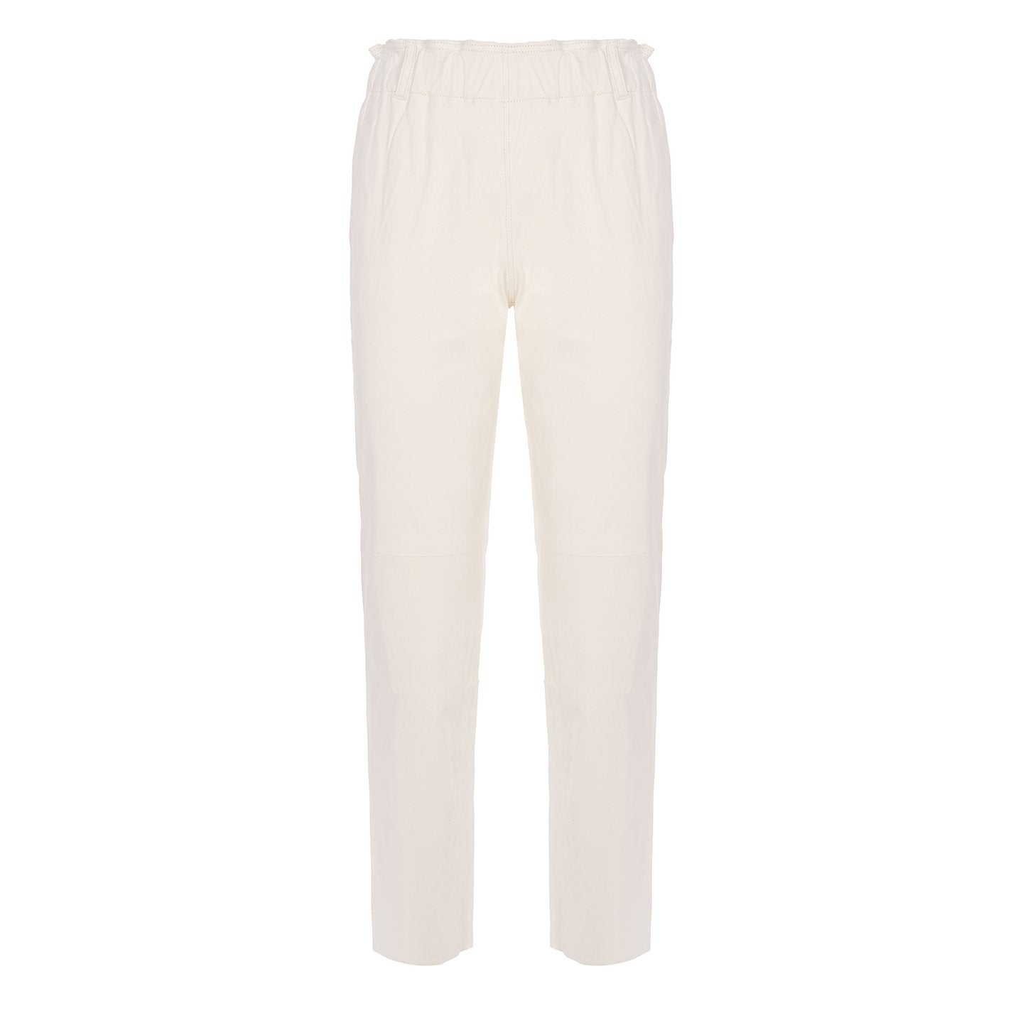 White leather jogger pants by Mon&Pau