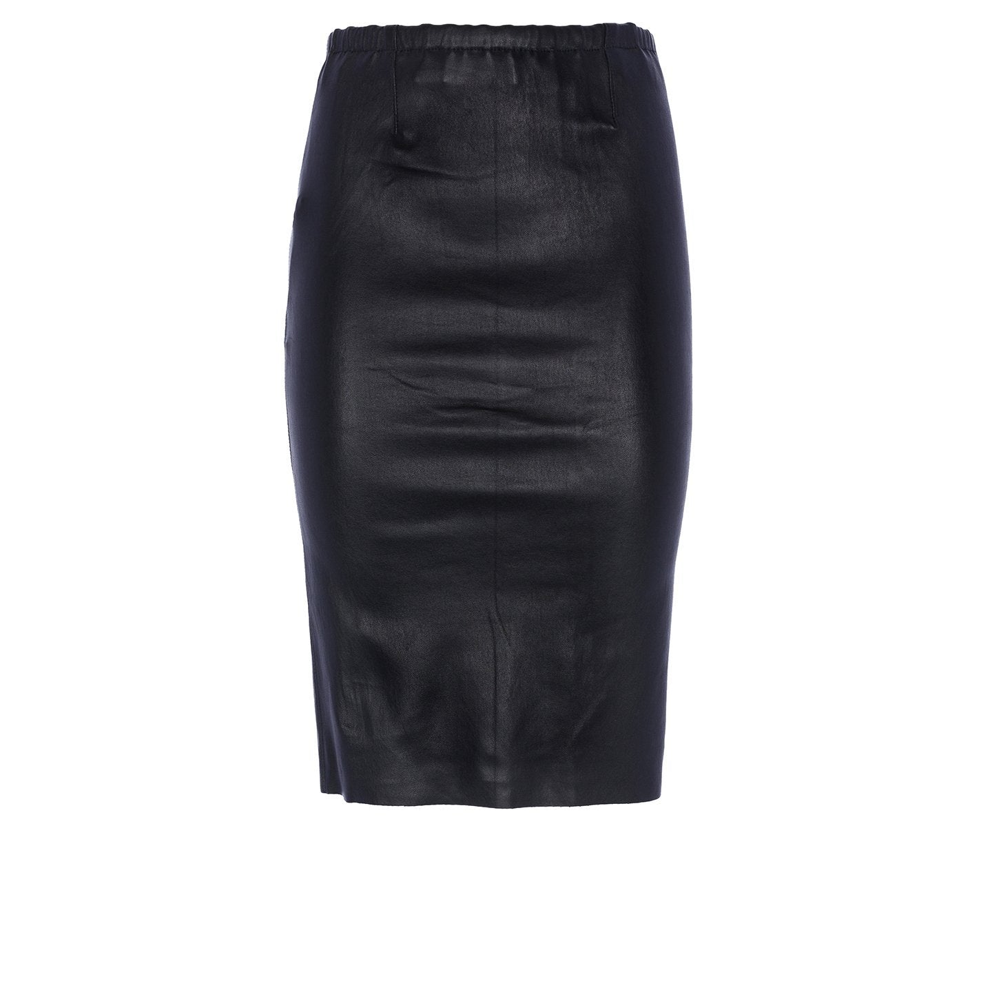 Designer black leather pencil skirt by MON&PAU